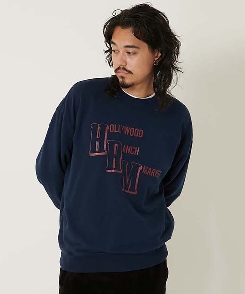 HOLLYWOOD RANCH MARKET（ハリウッドランチマーケット）の「HRM3ステップ プリント クルーネックスウェット（スウェット・メンズ・グレー/ブラック・S/XL/L/M）」の14枚目の写真