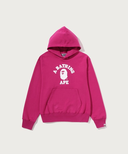 A BATHING APE（アベイシングエイプ）の「COLLEGE PULLOVER HODDIE（パーカー・レディース・ピンク/グレー/アイボリー・MEDIUM/SMALL）」の3枚目の写真