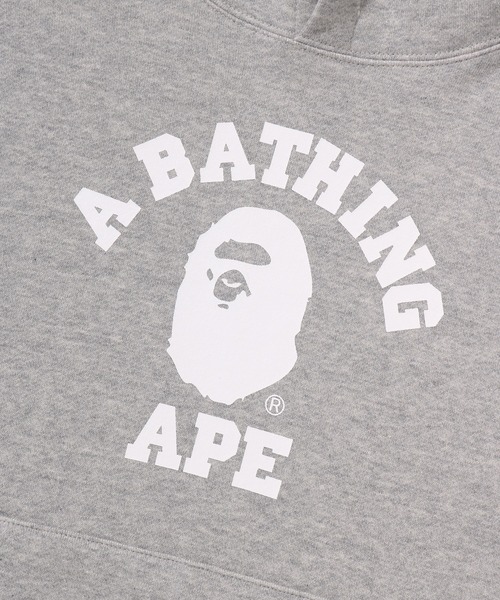A BATHING APE（アベイシングエイプ）の「COLLEGE PULLOVER HODDIE（パーカー・レディース・ピンク/グレー/アイボリー・MEDIUM/SMALL）」の8枚目の写真