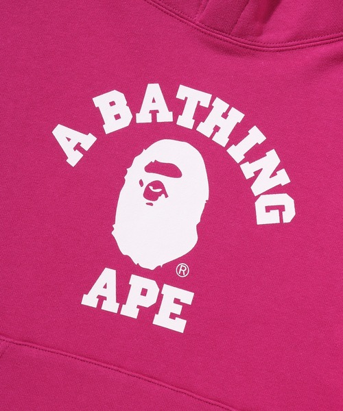 A BATHING APE（アベイシングエイプ）の「COLLEGE PULLOVER HODDIE（パーカー・レディース・ピンク/グレー/アイボリー・MEDIUM/SMALL）」の9枚目の写真