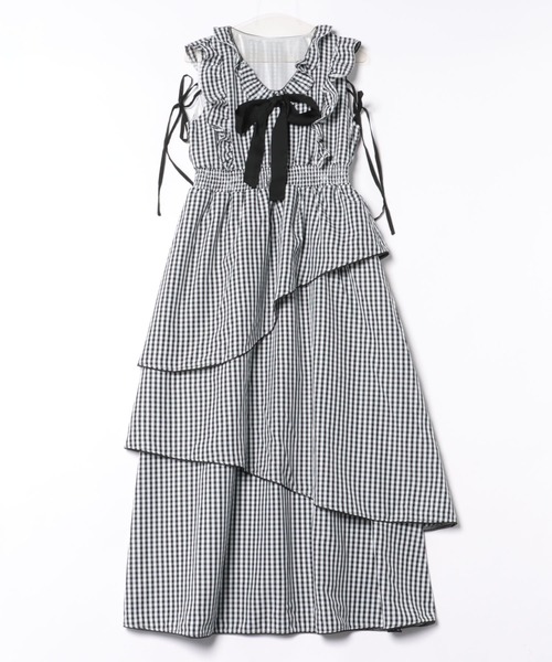 apres jour（アプレジュール）の「アソート柄配色リボンアシメティアードワンピース（ワンピース・レディース・ブラック系その他/ホワイト系その他・X-LARGE/SMALL/MEDIUM）」の20枚目の写真