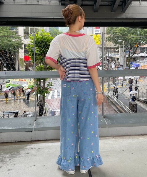 HELLO.SANFRANCISCO(ハローサンフランシスコ)の「【HELLO.SANFRANCISCO】マルチウェイフリル付ボーダーワンピ(ワンピース・レディース・ブルー/レッド・ONE SIZE)」の13枚目の写真