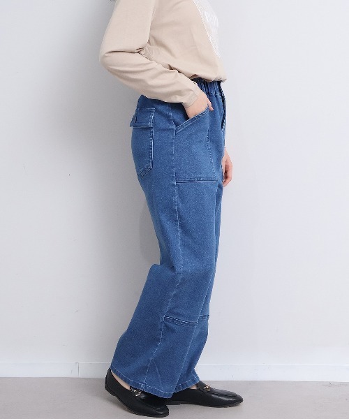 leswel(レスウェル)の「【M~5L】ベイカーデニムパンツ(その他パンツ・レディース・ブラック/ブルー・4L/M/LL/L/5L/3L)」の4枚目の写真