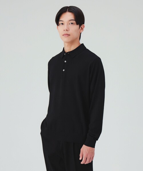 BEAMS HEART(ビームスハート)の「ロングスリーブ ニットポロ(ニット/セーター・メンズ・ブラック/チャコールグレー・LARGE/SMALL/X-LARGE/MEDIUM)」の8枚目の写真