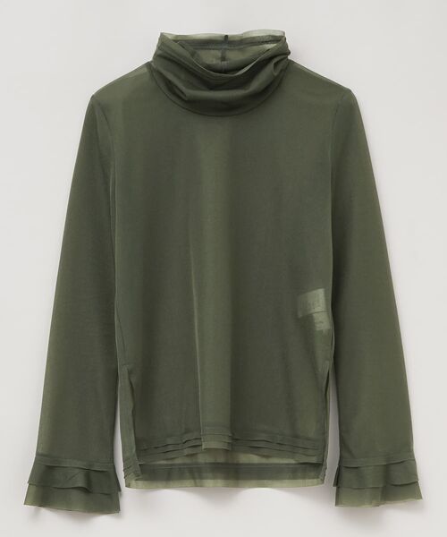 LANVIN en Bleu(ランバンオンブルー)の「シアートリコットフリルカフスカットソー(Tシャツ/カットソー・レディース・グリーン/オフホワイト・38)」の1枚目の写真