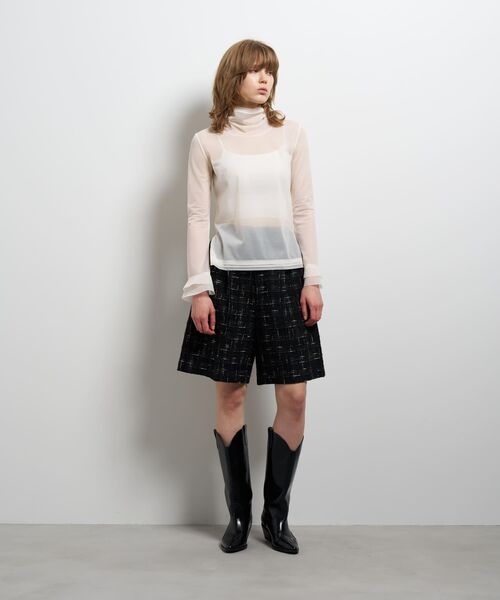 LANVIN en Bleu(ランバンオンブルー)の「シアートリコットフリルカフスカットソー(Tシャツ/カットソー・レディース・グリーン/オフホワイト・38)」の3枚目の写真