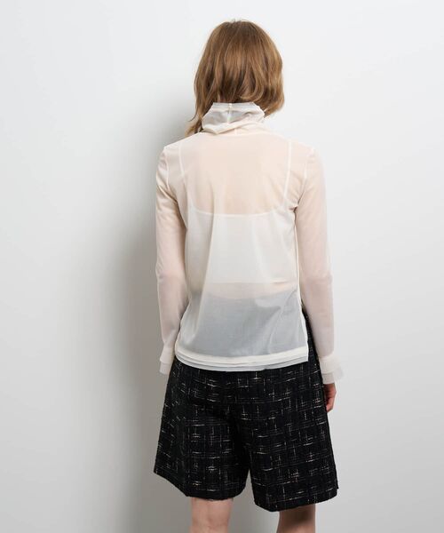 LANVIN en Bleu(ランバンオンブルー)の「シアートリコットフリルカフスカットソー(Tシャツ/カットソー・レディース・グリーン/オフホワイト・38)」の8枚目の写真