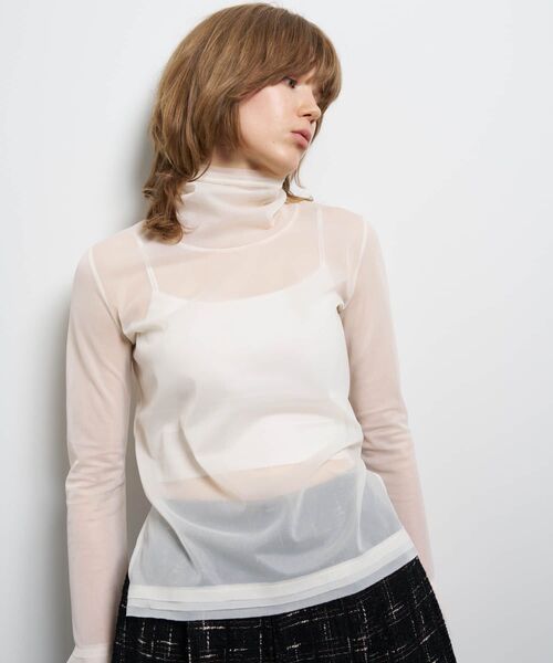 LANVIN en Bleu(ランバンオンブルー)の「シアートリコットフリルカフスカットソー(Tシャツ/カットソー・レディース・グリーン/オフホワイト・38)」の9枚目の写真