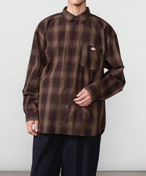 DANTON(ダントン)の「DANTON | レギュラーカラー 長袖ワークシャツ MEN(シャツ/ブラウス・メンズ・グレー系その他/ブラウン系その他・44/40/42)」の2枚目の写真