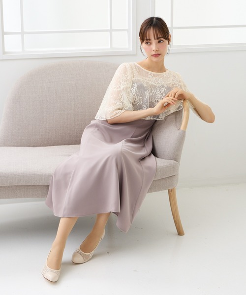 AIMER(エメ)の「スパンコールレースブラウス×マットサテンワンピース 2点セットパーティードレス 結婚式 お呼ばれ ドレス 20代 30代(ドレス・レディース・ブラック/グレイッシュベージュ/グリーン・LARGE/MEDIUM)」の16枚目の写真