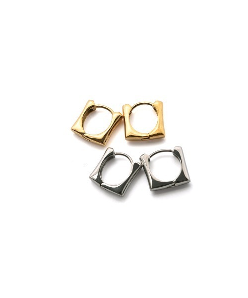 marjour（マージュール）の「[STAINLESS] SQUARE HOOP PIERCE（ピアス（両耳用）・レディース・シルバー/ゴールド・FREE）」の5枚目の写真