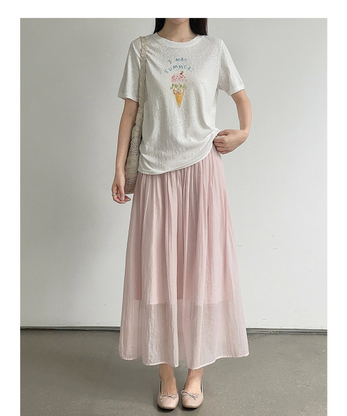 LA MODE MAQI(ラモードマキ)の「アイスクリームグラフィックライトウェイト夏Tシャツ(Tシャツ/カットソー・レディース・ホワイト・FREE)」の2枚目の写真