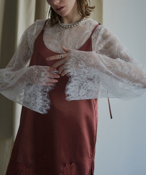 W:Huku（フーク）の「シルキーサテンレースキャミソール / Silky Satin Lace Camisole（キャミソール・レディース・ネイビー/オフホワイト/ピンク/ブラウン・FREE）」の21枚目の写真