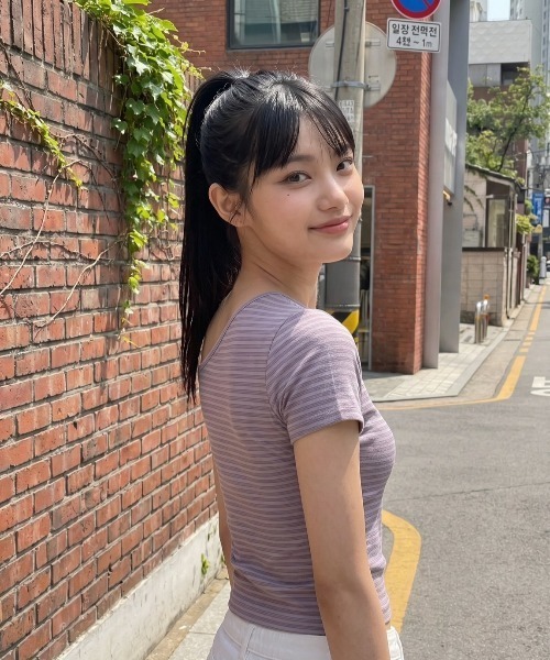 ROOPTOKYO（ループトウキョウ）の「ipugo/イプゴ アシンメトリー ボーダーTシャツ（Tシャツ/カットソー・レディース・ブラック/ピンク/ラベンダー・FREE）」の5枚目の写真