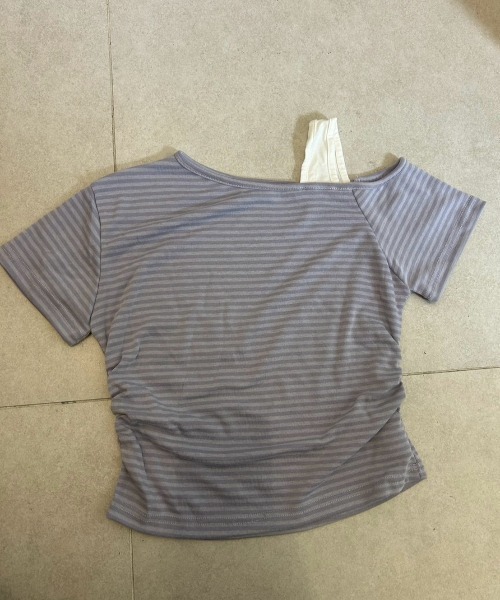 ROOPTOKYO（ループトウキョウ）の「ipugo/イプゴ アシンメトリー ボーダーTシャツ（Tシャツ/カットソー・レディース・ブラック/ピンク/ラベンダー・FREE）」の13枚目の写真