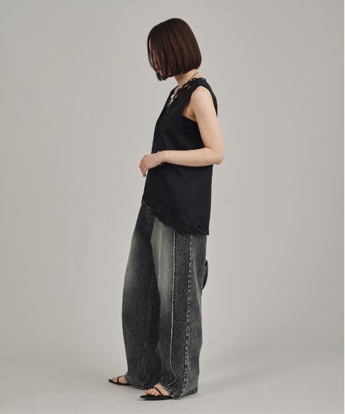 louren(ローレン )の「【louren/ローレン】eyelet embroidery tops/アイレットエンブロイダリートップス(シャツ/ブラウス・レディース・アイボリー/ブラック・FREE)」の10枚目の写真