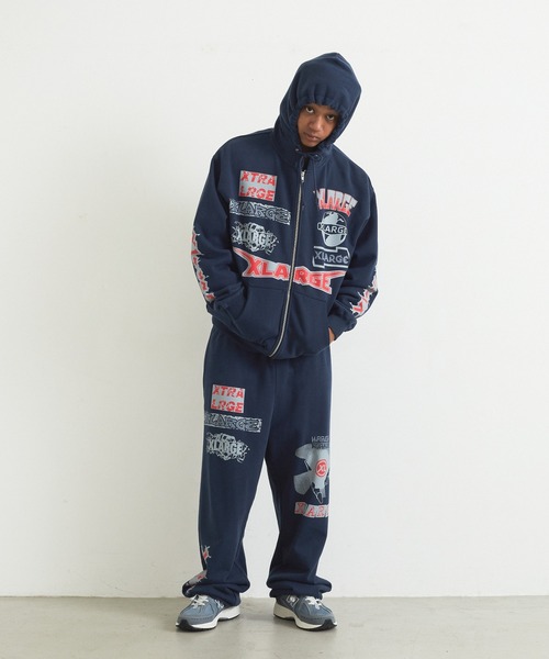 XLARGE（エクストララージ）の「MULTI LOGO SWEATPANTS（スウェットパンツ・メンズ・アッシュ/ネイビー/ブラック/グリーン・L/XL/M/S）」の6枚目の写真