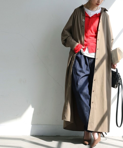 antiqua(アンティカ)の「ドルマン シャツワンピース(シャツワンピース・レディース・ブラック/ベージュ・P/R)」の14枚目の写真