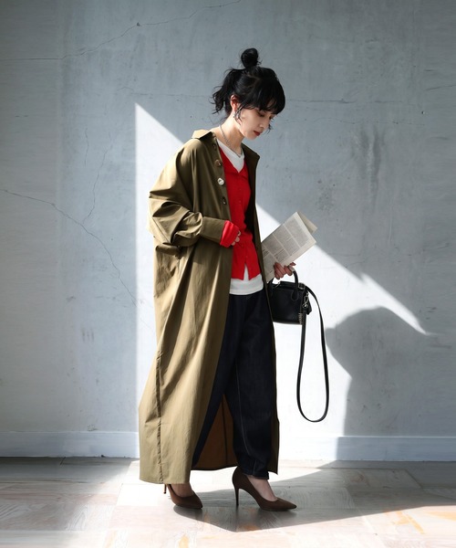 antiqua(アンティカ)の「ドルマン シャツワンピース(シャツワンピース・レディース・ブラック/ベージュ・P/R)」の13枚目の写真