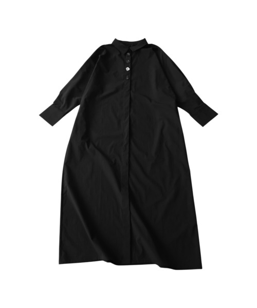 antiqua(アンティカ)の「ドルマン シャツワンピース(シャツワンピース・レディース・ブラック/ベージュ・P/R)」の8枚目の写真