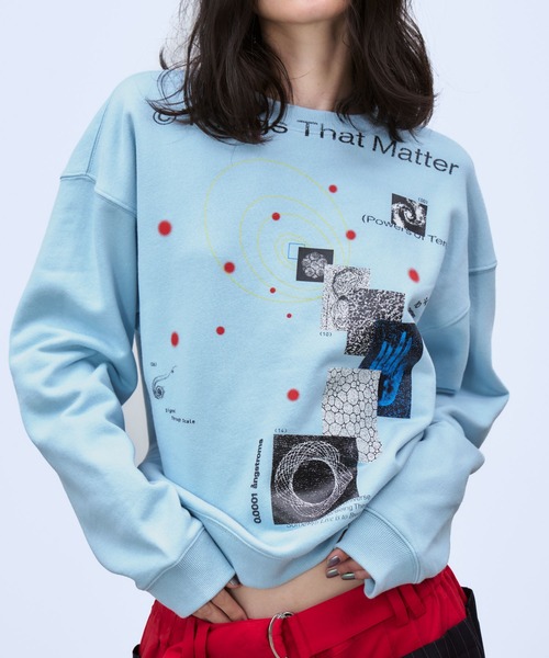 THINGS THAT MATTER(シングス ザット マター)の「MICROCOSMOS GRAPHIC SWEAT / マイクロコスモスグラフィックスウェット(スウェット・レディース・ブラック/サックスブルー/グレー・FREE)」の3枚目の写真