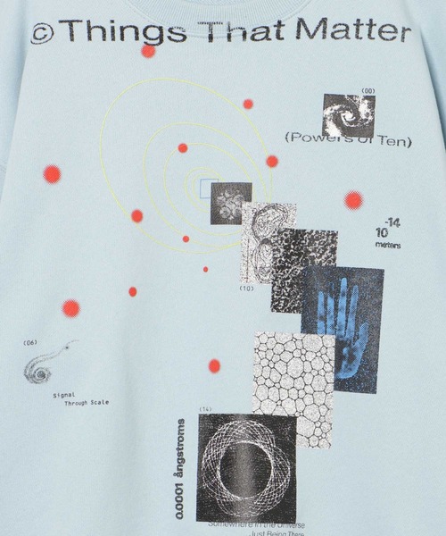 THINGS THAT MATTER(シングス ザット マター)の「MICROCOSMOS GRAPHIC SWEAT / マイクロコスモスグラフィックスウェット(スウェット・レディース・ブラック/サックスブルー/グレー・FREE)」の4枚目の写真