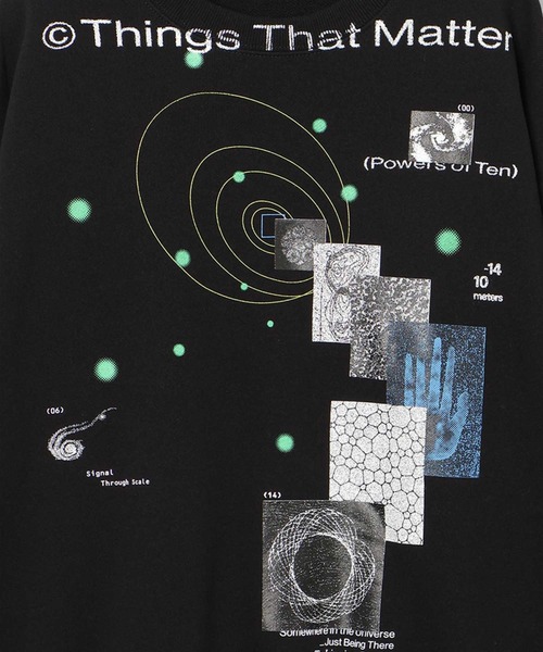 THINGS THAT MATTER(シングス ザット マター)の「MICROCOSMOS GRAPHIC SWEAT / マイクロコスモスグラフィックスウェット(スウェット・レディース・ブラック/サックスブルー/グレー・FREE)」の7枚目の写真