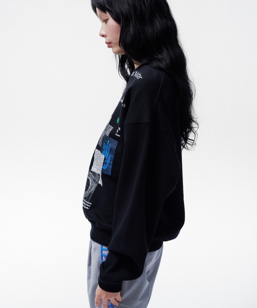 THINGS THAT MATTER(シングス ザット マター)の「MICROCOSMOS GRAPHIC SWEAT / マイクロコスモスグラフィックスウェット(スウェット・レディース・ブラック/サックスブルー/グレー・FREE)」の9枚目の写真