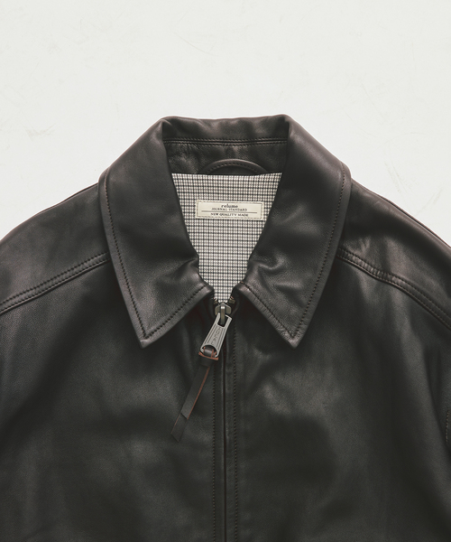 JOURNAL STANDARD relume(ジャーナルスタンダード レリューム)の「ラムレザー ジップジャケット(ライダースジャケット・メンズ・ブラック/ブラウン・MEDIUM/LARGE)」の4枚目の写真