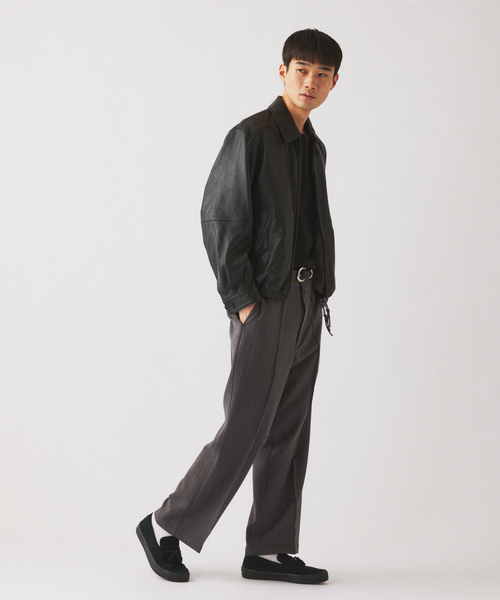 JOURNAL STANDARD relume(ジャーナルスタンダード レリューム)の「ラムレザー ジップジャケット(ライダースジャケット・メンズ・ブラック/ブラウン・MEDIUM/LARGE)」の9枚目の写真