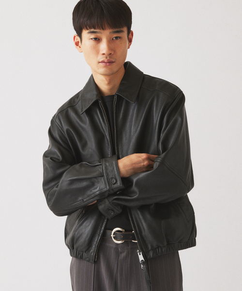 JOURNAL STANDARD relume(ジャーナルスタンダード レリューム)の「ラムレザー ジップジャケット(ライダースジャケット・メンズ・ブラック/ブラウン・MEDIUM/LARGE)」の12枚目の写真