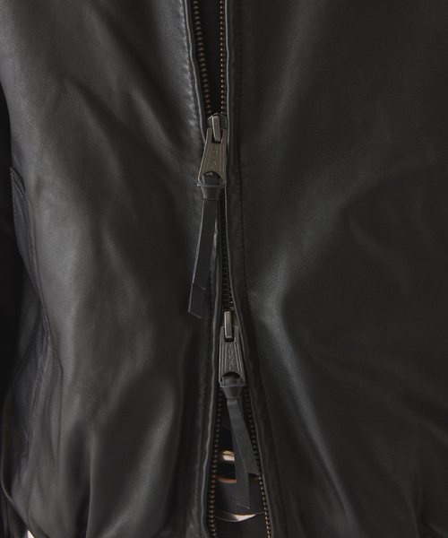 JOURNAL STANDARD relume(ジャーナルスタンダード レリューム)の「ラムレザー ジップジャケット(ライダースジャケット・メンズ・ブラック/ブラウン・MEDIUM/LARGE)」の19枚目の写真