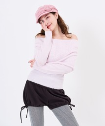 ピンストライプ ティアード ショートパンツ TINA：JOJUN（その他パンツ