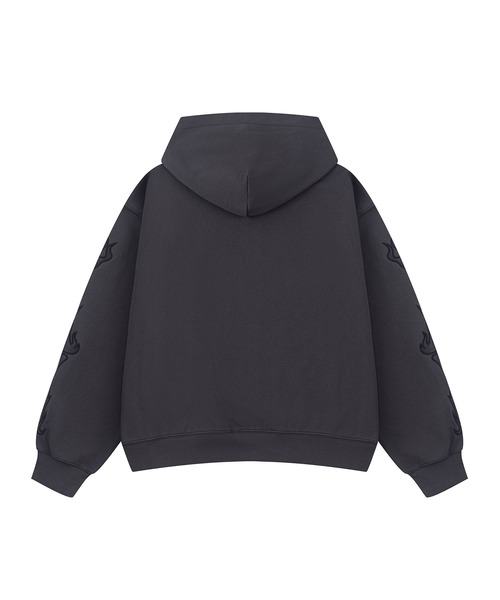 SUPPLIER(サプライヤー)の「ジップフーディ|Fire Bones Leather Patch Zip Hoodie|SUPPLIER(パーカー・メンズ・ダークグレー/ブラック・LARGE/X-LARGE/SMALL/MEDIUM)」の14枚目の写真