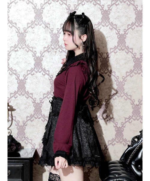 NOEMIE（ノエミー）の「ゴシックヨークレースアップカットソー（Tシャツ/カットソー・レディース・ブラック/ダークグレー/ワインレッド・M）」の11枚目の写真