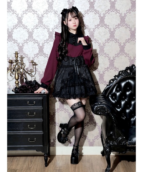 NOEMIE（ノエミー）の「ゴシックヨークレースアップカットソー（Tシャツ/カットソー・レディース・ブラック/ダークグレー/ワインレッド・M）」の13枚目の写真