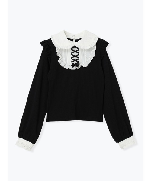 NOEMIE（ノエミー）の「ゴシックヨークレースアップカットソー（Tシャツ/カットソー・レディース・ブラック/ダークグレー/ワインレッド・M）」の15枚目の写真