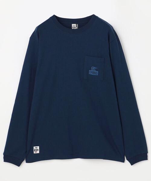 CHUMS(チャムス)の「限定展開 CHUMS/チャムス ブービー フェイス ポケット ブラッシュド L/S ティー / Booby Face PKT Brushed L/S T / CH01-267(Tシャツ/カットソー・メンズ・ホワイト/ブラック/ネイビー・SMALL/MEDIUM/LARGE/X-LARGE)」の3枚目の写真