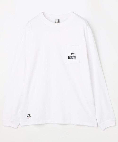 CHUMS(チャムス)の「限定展開 CHUMS/チャムス ブービー フェイス ポケット ブラッシュド L/S ティー / Booby Face PKT Brushed L/S T / CH01-267(Tシャツ/カットソー・メンズ・ホワイト/ブラック/ネイビー・SMALL/MEDIUM/LARGE/X-LARGE)」の2枚目の写真
