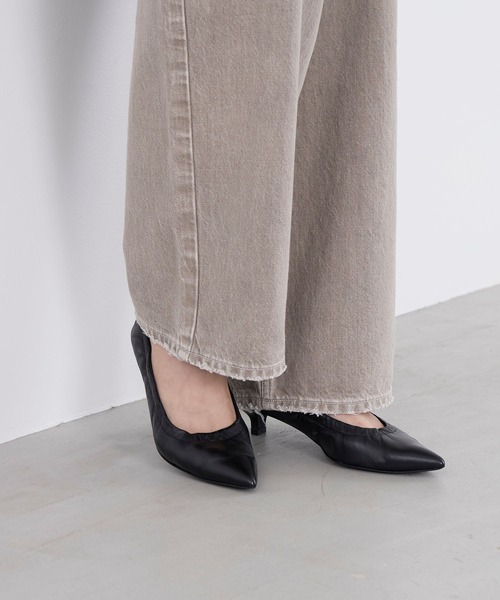 CORSO ROMA,9(コルソローマ)の「【CORSO ROMA,9】ギャザーパンプス-gather pumps(パンプス・レディース・ブラック/ダークブラウン・38/37)」の12枚目の写真
