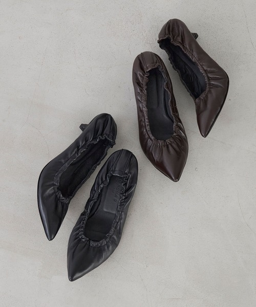 CORSO ROMA,9(コルソローマ)の「【CORSO ROMA,9】ギャザーパンプス-gather pumps(パンプス・レディース・ブラック/ダークブラウン・38/37)」の22枚目の写真