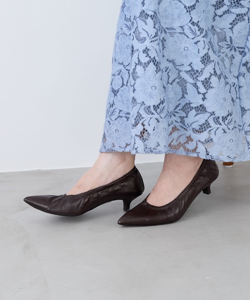 CORSO ROMA,9(コルソローマ)の「【CORSO ROMA,9】ギャザーパンプス-gather pumps(パンプス・レディース・ブラック/ダークブラウン・38/37)」の3枚目の写真