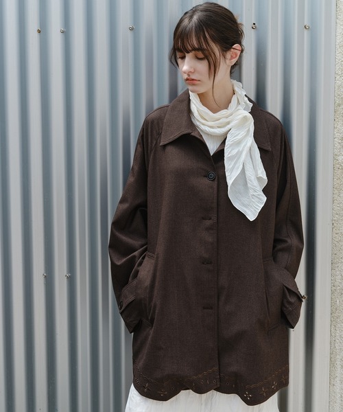 tageechita(タジチタ)の「【tageechita】ヴィンテージエンブロイダリー オーバージャケット(ピーコート・レディース・ブラウン・S/L/M)」の19枚目の写真