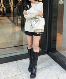 ボリュームヒールエンジニアロングブーツ