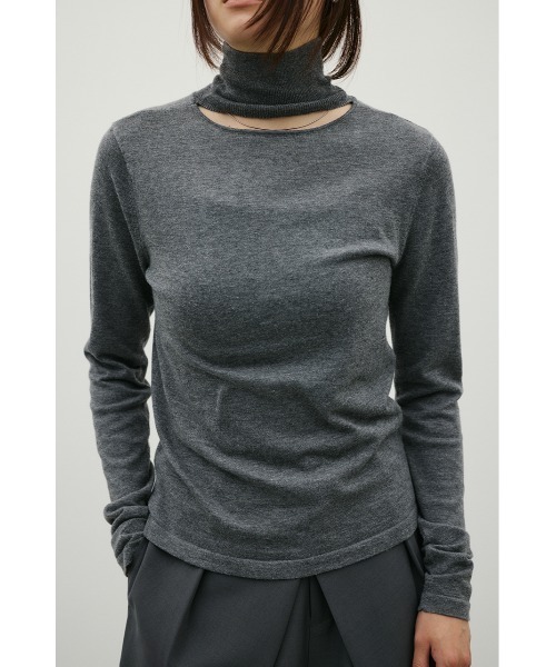 STYLEMIXER(スタイルミキサー)の「ウォッシャブル2WAYハイネックニット(ニット/セーター・レディース・ブラック/レッド/ホワイト/ブラウン/グレー・FREE)」の3枚目の写真