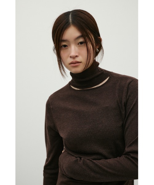STYLEMIXER(スタイルミキサー)の「ウォッシャブル2WAYハイネックニット(ニット/セーター・レディース・ブラック/レッド/ホワイト/ブラウン/グレー・FREE)」の10枚目の写真