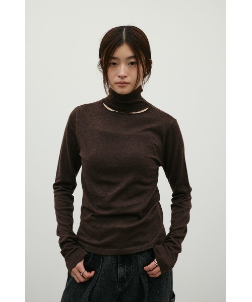 STYLEMIXER(スタイルミキサー)の「ウォッシャブル2WAYハイネックニット(ニット/セーター・レディース・ブラック/レッド/ホワイト/ブラウン/グレー・FREE)」の14枚目の写真
