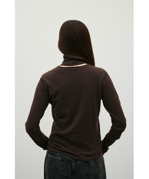 STYLEMIXER(スタイルミキサー)の「ウォッシャブル2WAYハイネックニット(ニット/セーター・レディース・ブラック/レッド/ホワイト/ブラウン/グレー・FREE)」の19枚目の写真