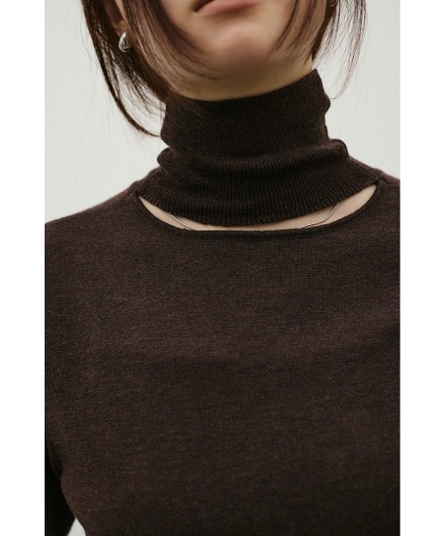 STYLEMIXER(スタイルミキサー)の「ウォッシャブル2WAYハイネックニット(ニット/セーター・レディース・ブラック/レッド/ホワイト/ブラウン/グレー・FREE)」の21枚目の写真