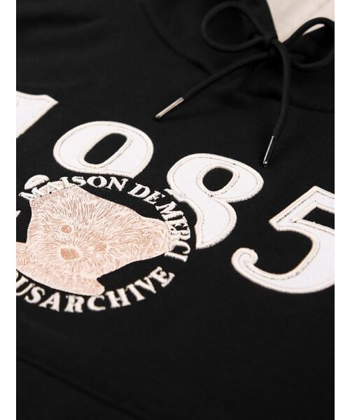 FABULOUS ARCHIVE（ファビュラスアーカイブ）の「[キモ選択]ウィメンズ クロップ ベアフレンズ エンボス刺繍 フード ブラック(FCB3TS359W)（パーカー・レディース・ブラック・MEDIUM/M）」の4枚目の写真